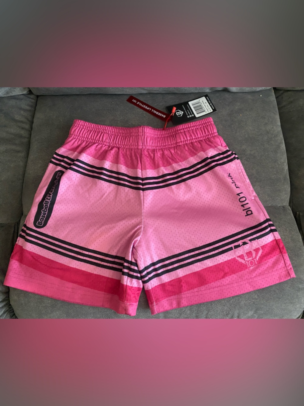 Baseball Lifestyle BL101 Pink Athletic Shorts